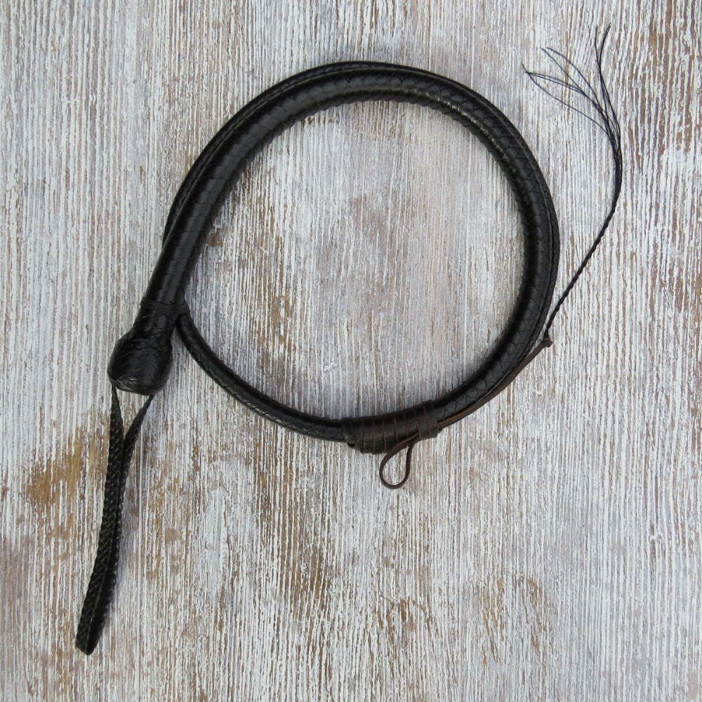4ft Black 8plait Snake Whip