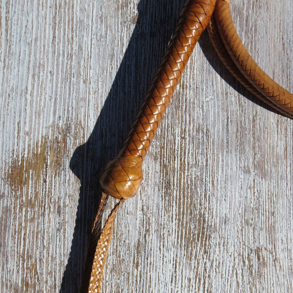 8ft Natural Tan Indy Pattern 12plait Bull Whip