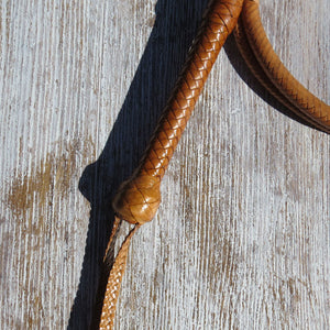 8ft Natural Tan Indy Pattern 12plait Bull Whip