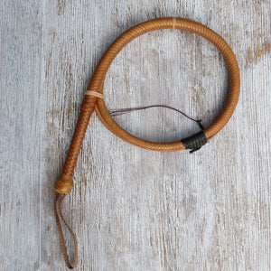 8ft Natural Tan Indy Pattern 12plait Bull Whip