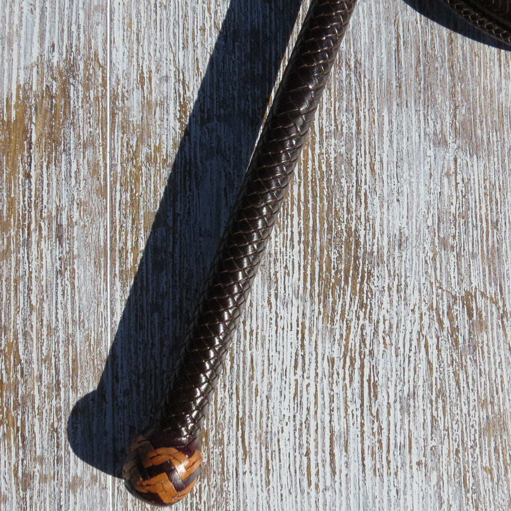 6ft Australian Pattern Brandy Tan 16plait Bullwhip