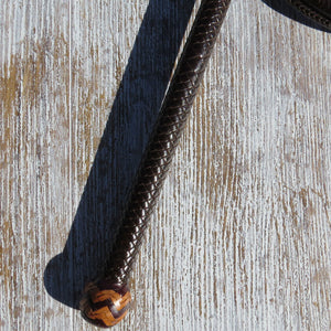 6ft Australian Pattern Brandy Tan 16plait Bullwhip