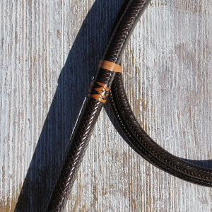 7ft Australian Pattern Brandy Tan 16plait Bullwhip
