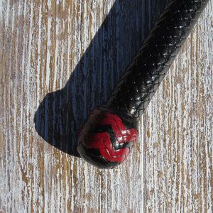 7ft Australian Pattern Black 16plait Bullwhip