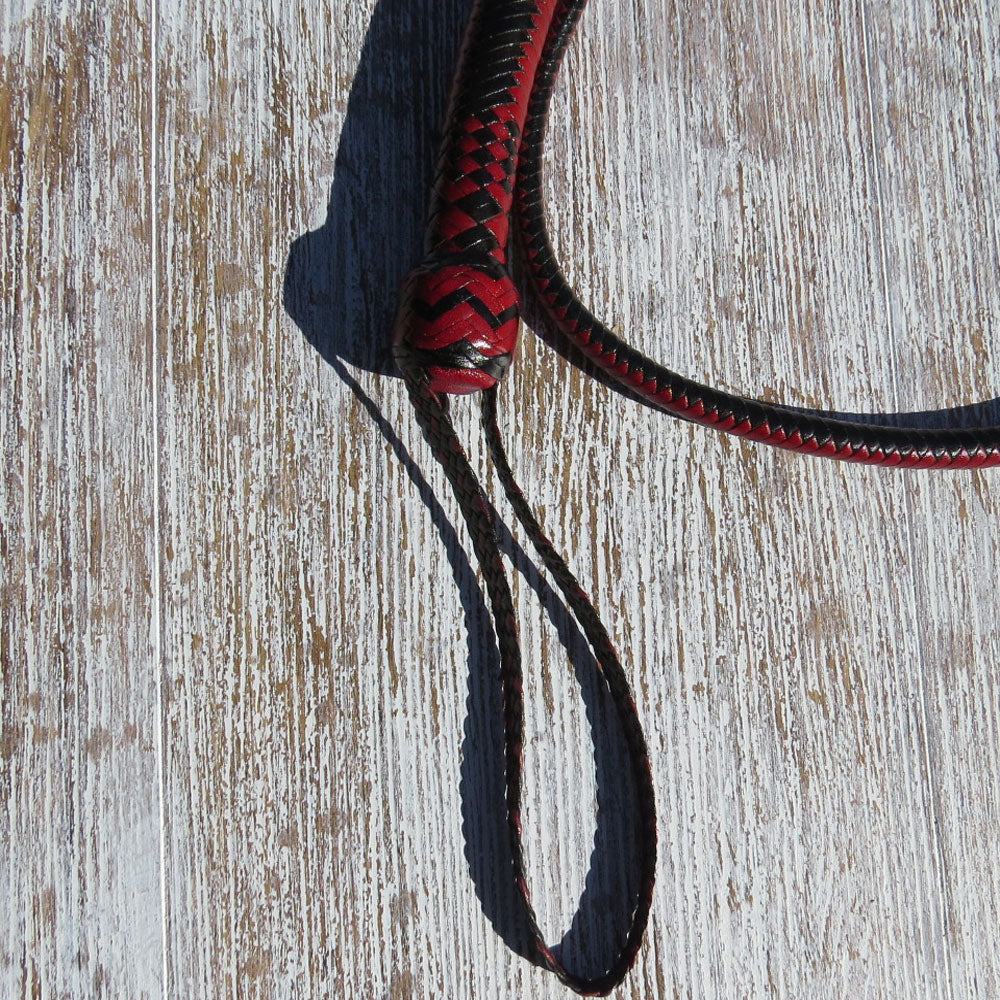4ft 2-tone Red and Black 16plait Signal Whip