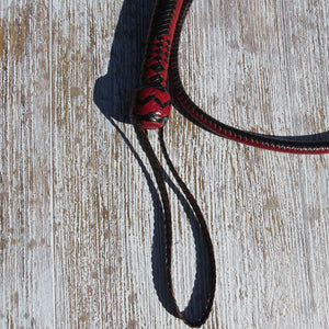 4ft 2-tone Red and Black 16plait Signal Whip