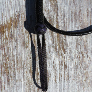 4ft Black with Purple highlights Solid Colour 16plait Signal Whip