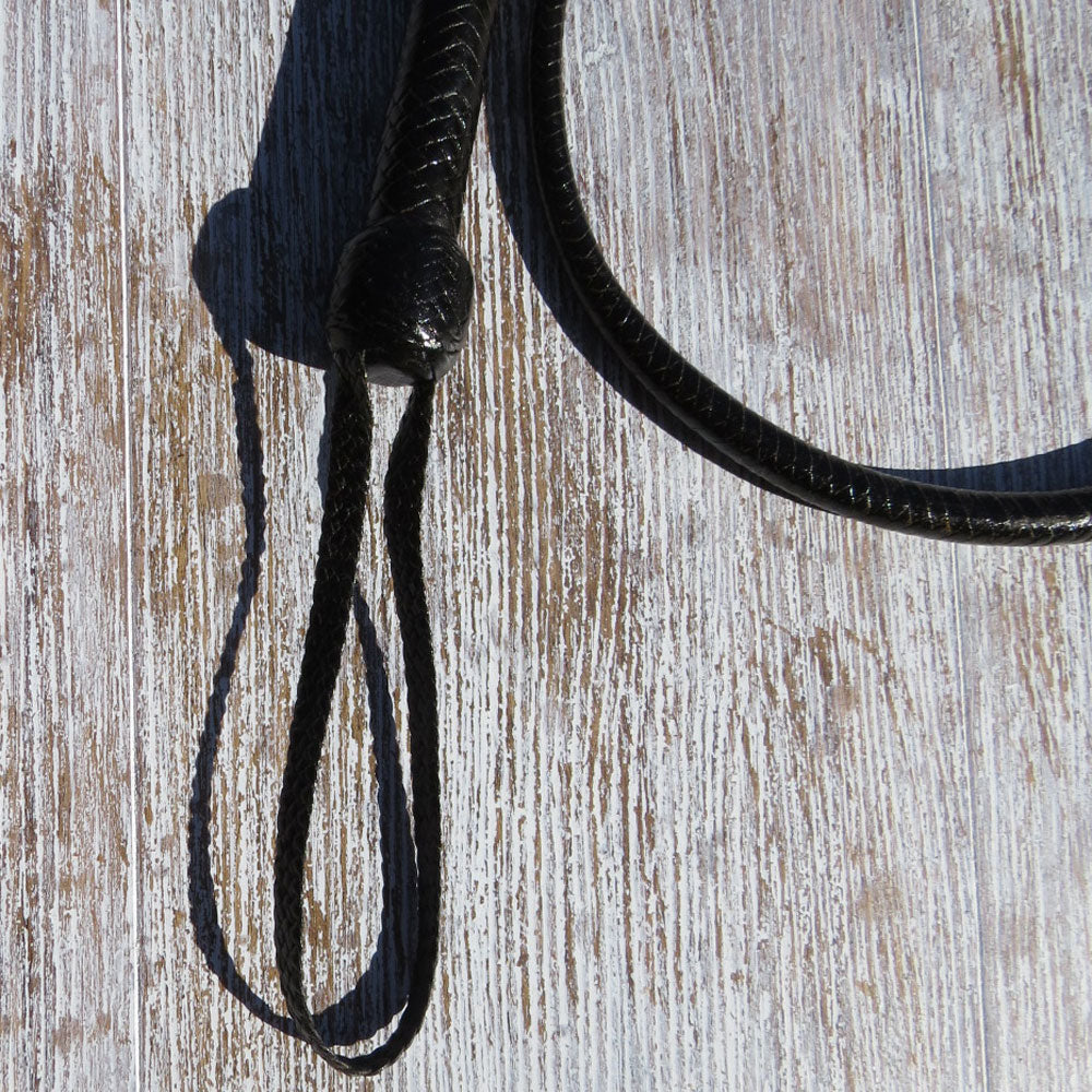 4ft Black Solid Colour 16plait Signal Whip