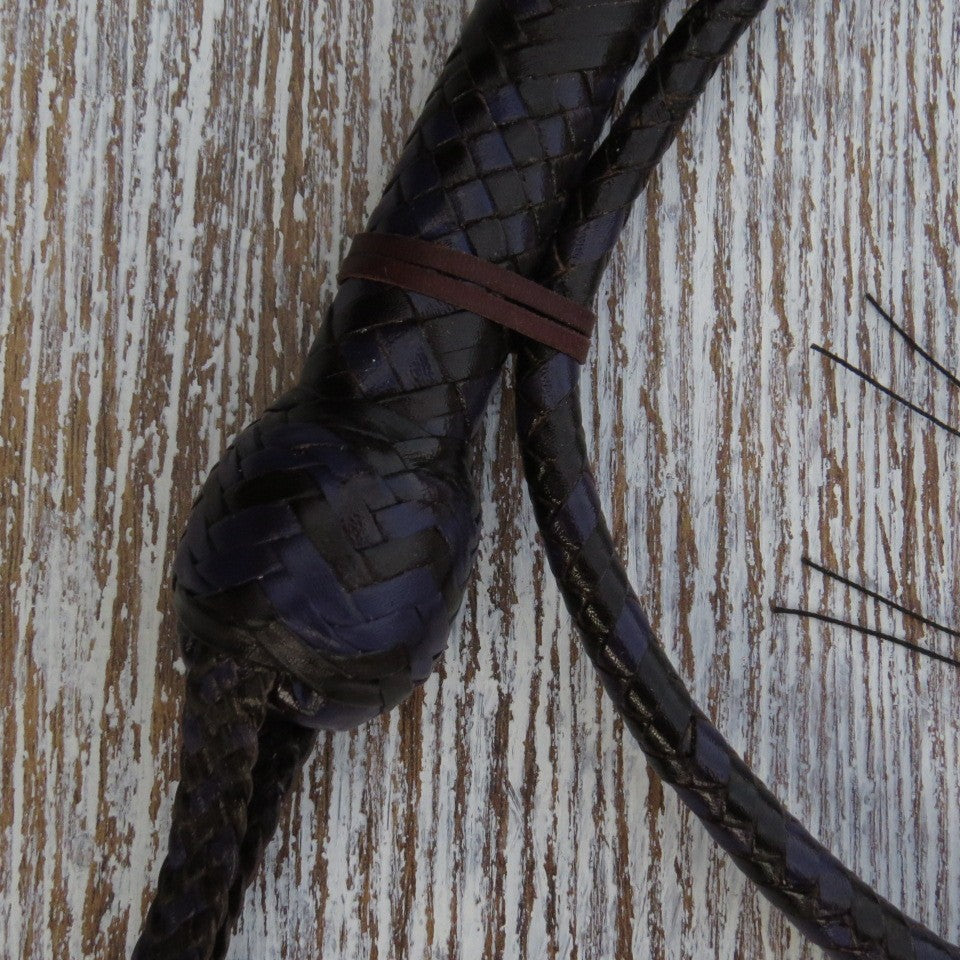 3ft 2-tone Purple and Brandy 16plait Signal Whip