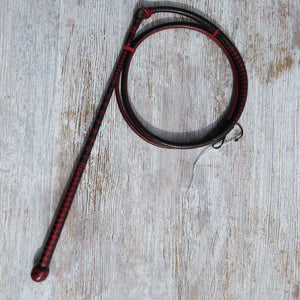 Full Plait 6ft 2-tone Red and Black 12-plait Australian Stock Whip