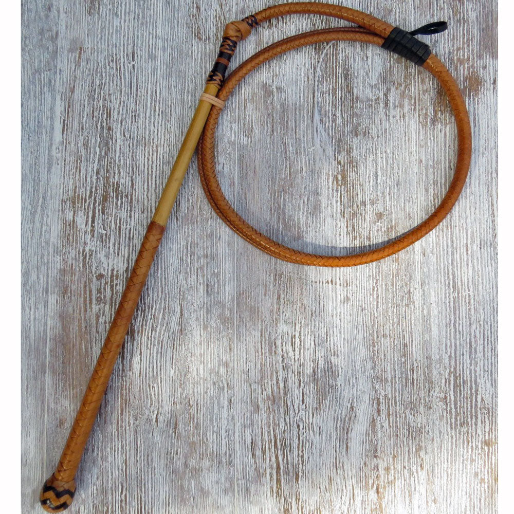 Natural Tan 6ft 8-plait 1/2-Caned Australian Stock Whip
