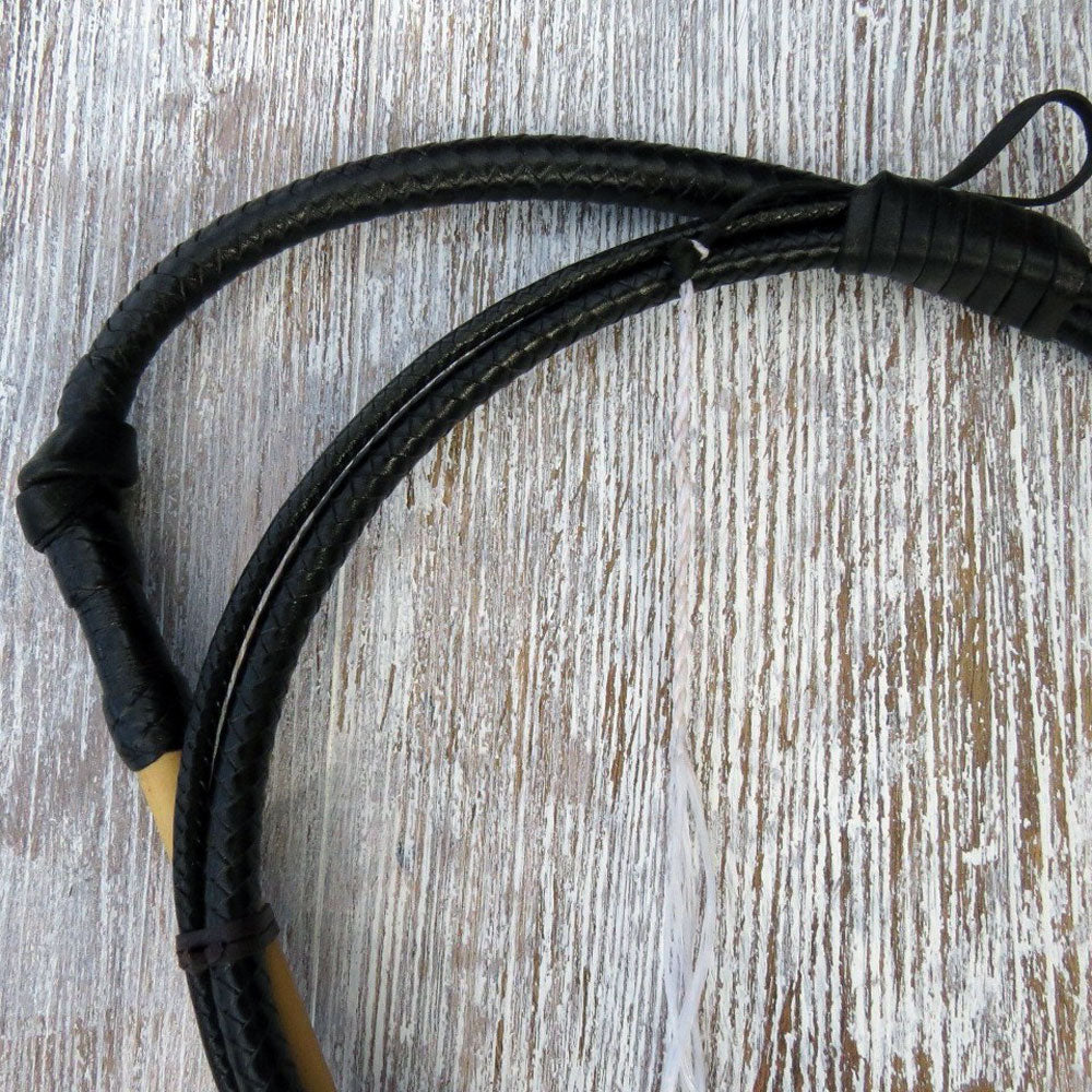Black 6ft 8-plait 1/2-Caned Australian Stock Whip