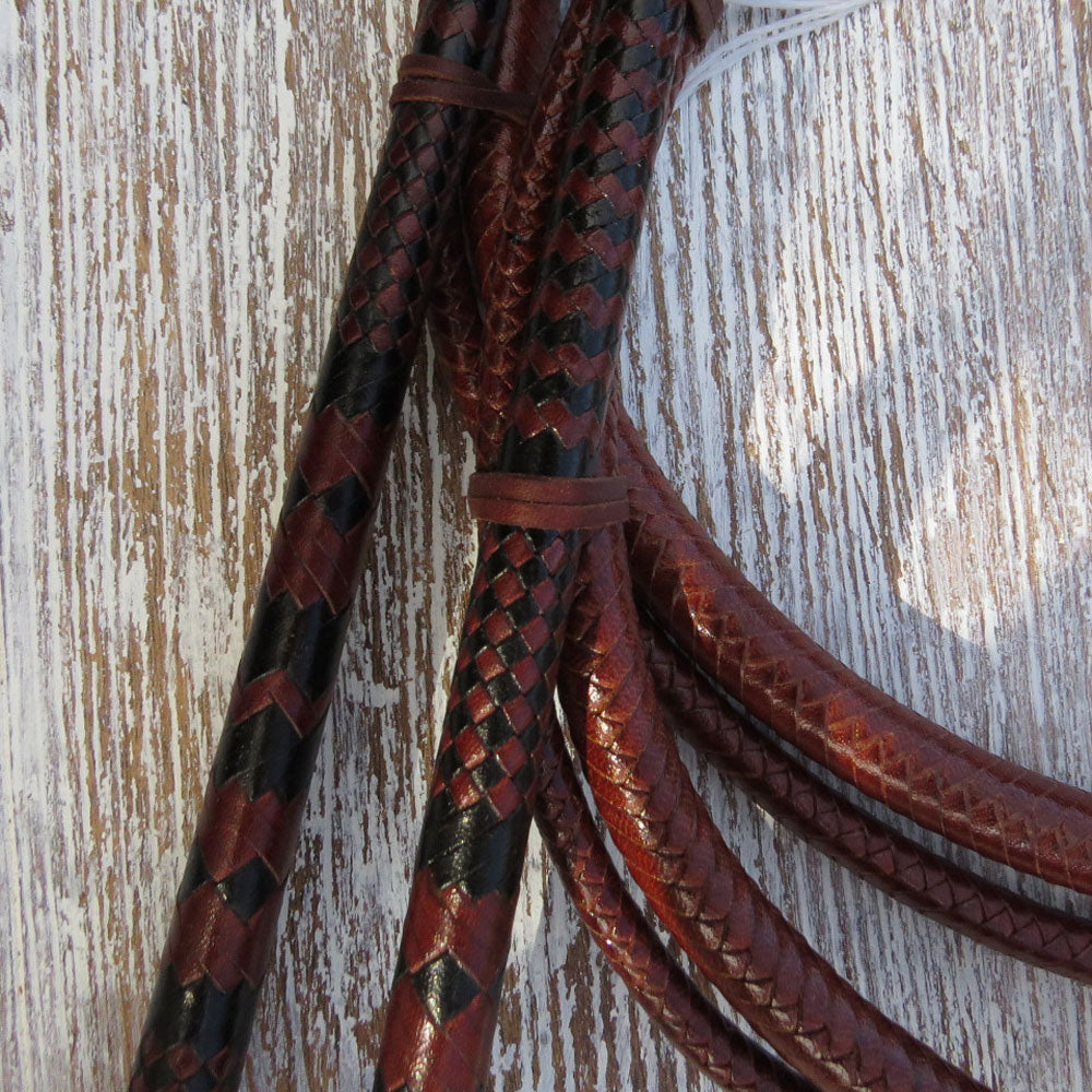 Matched 5 1/2ft Full Plait 12-plait Saddle Tan Australian Stock Whip Pair