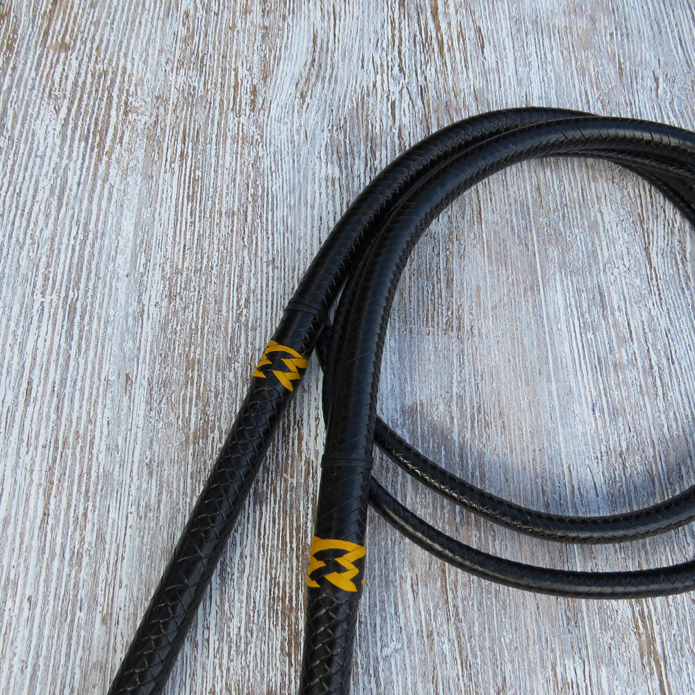 4ft Australian Pattern Black 16plait Bullwhip Pair