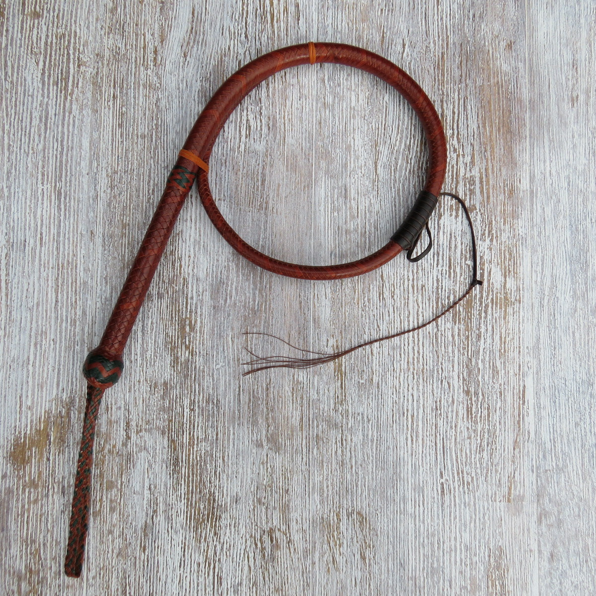 4ft Australian Pattern Saddle Tan 16plait Bullwhip – Murphy Whips