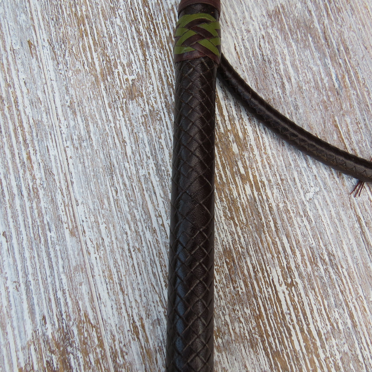 4ft Australian Pattern Brandy Tan 16plait Bullwhip