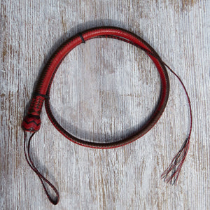 4ft 2-tone Red and Brandy 16plait Signal Whip