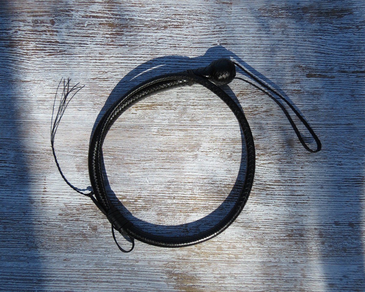 3 1/2ft Black Solid Colour 16 plait Pocket Snakewhip