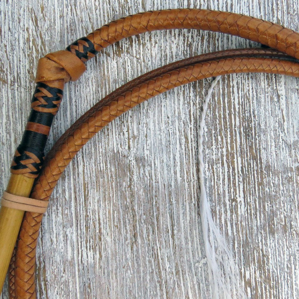 Natural Tan 6ft 8-plait 1/2-Caned Australian Stock Whip