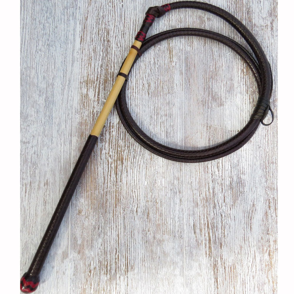 Brandy Tan 6ft 8-plait 1/2-Caned Australian Stock Whip