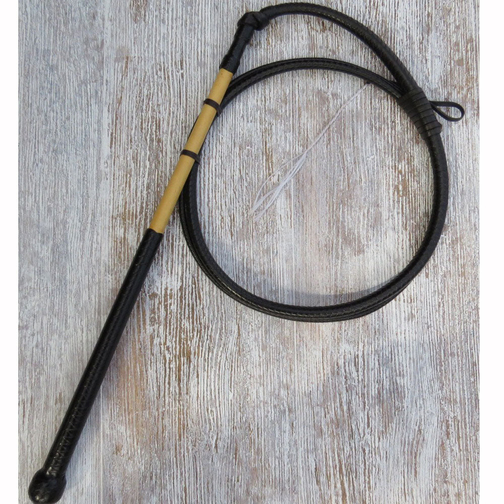 Black 6ft 8-plait 1/2-Caned Australian Stock Whip